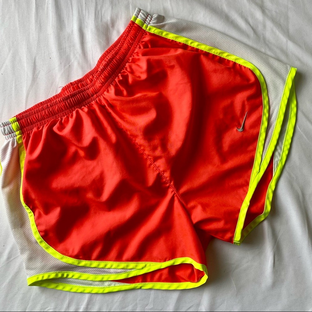Nike Dri-FIT Tempo Running Shorts Orange Volt Mesh Lined Workout XS